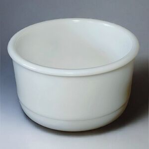 $6.49 SHIPPING Vintage Heavy Milk Glass Deep Mixing Bowl